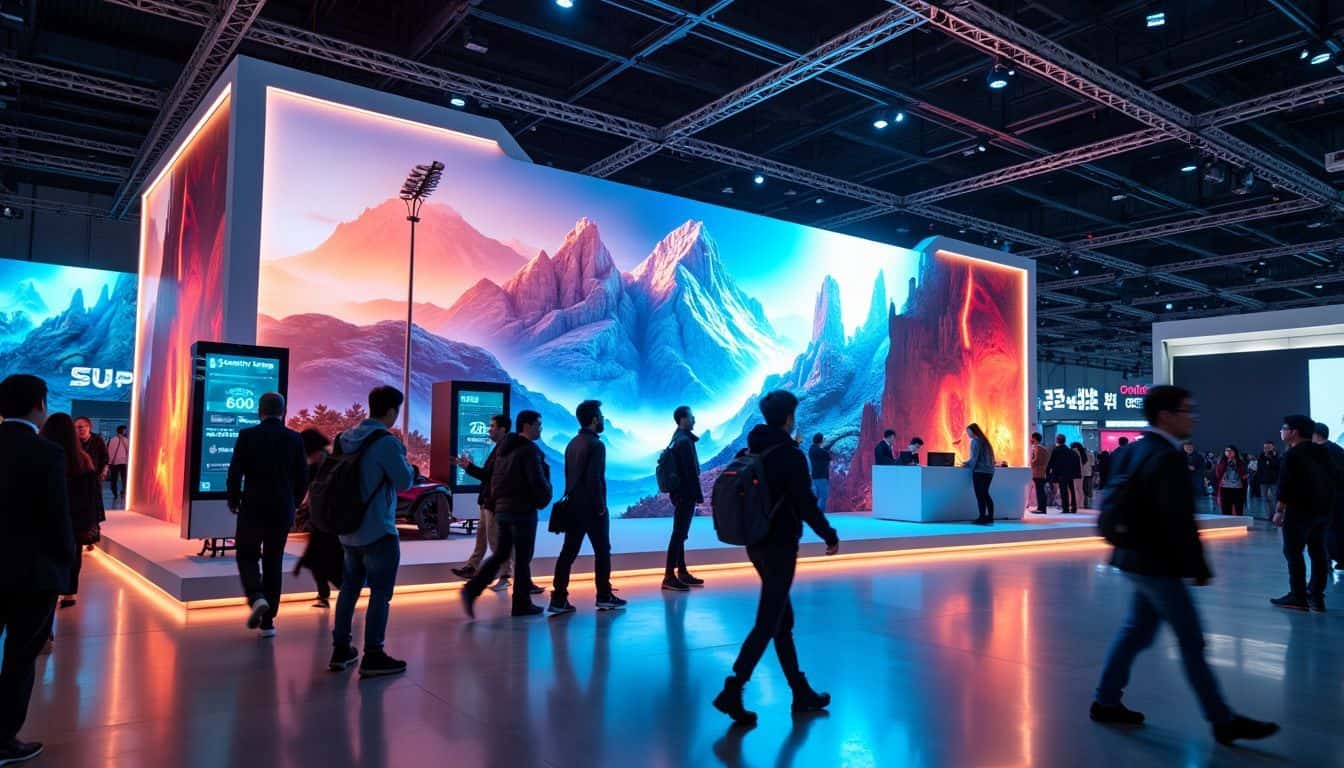 The gaming convention booth in Seoul showcases the latest technology and video games.