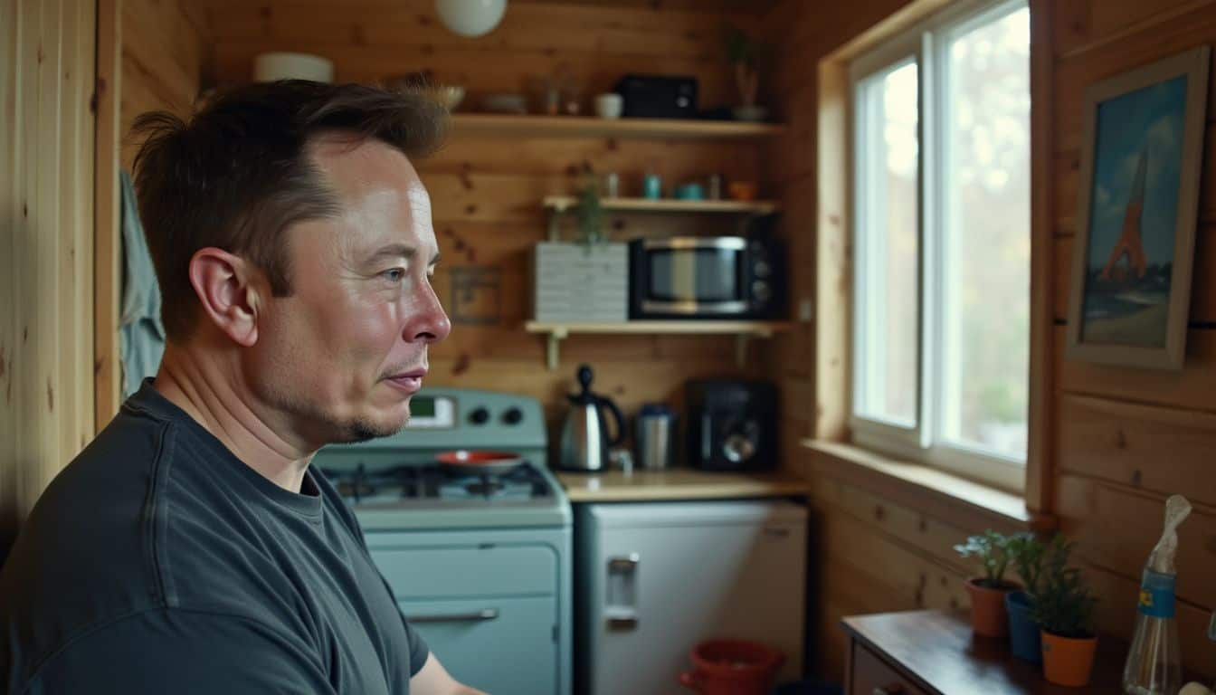 Elon Musk resides in a small, 375-square-foot tiny home.