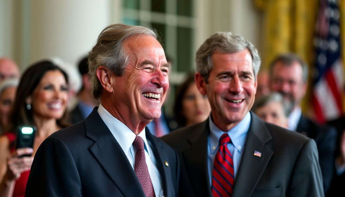 An older man receives the National Medal of Technology Achievement.